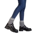 Дамски чизми Dernia черни с бяло