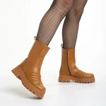 Дамски чизми  камел  от еко кожа  Lovena