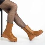 Дамски чизми  камел  от еко кожа  Lovena