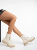 Дамски боти  бежови  от еко кожа Hanieh