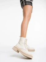 Дамски боти  бежови  от еко кожа Hanieh