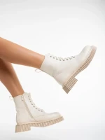 Дамски боти  бежови  от еко кожа Hanieh