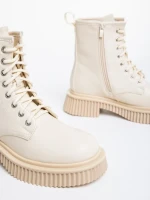 Дамски боти  бежови  от еко кожа Hanieh