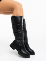 Дамски чизми черни от екологична кожа и синтетичен материал Ludmilla