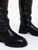 Дамски чизми черни от екологична кожа и синтетичен материал Ludmilla