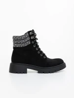 Дамски боти черни от текстилен материал Megara