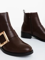 Дамски боти кафяви от екологична кожа Vitera