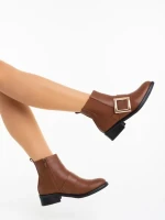 Дамски боти цвят камел от екологична кожа Vitera