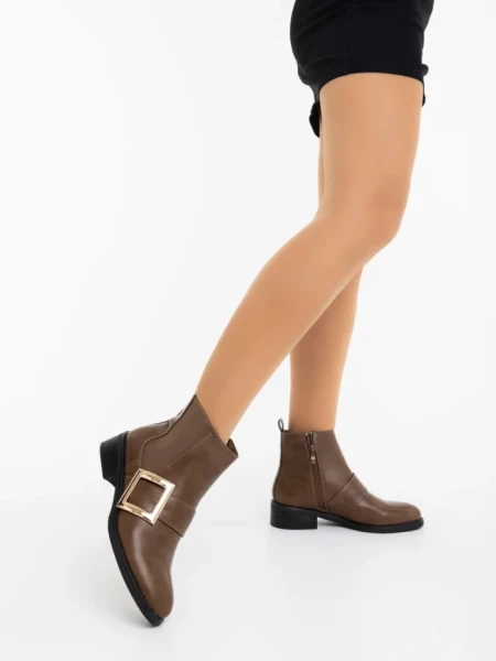 Дамски боти каки от екологична кожа Vitera