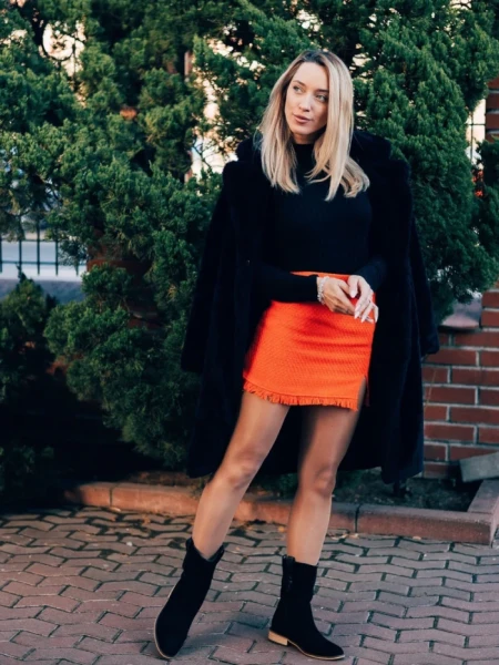 Дамски чизми черни от текстилен материал Ladonna