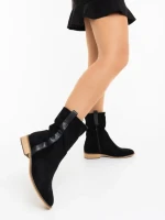 Дамски чизми черни от текстилен материал Ladonna