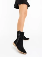 Дамски чизми черни от текстилен материал Ladonna