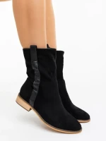 Дамски чизми черни от текстилен материал Ladonna