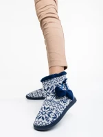 Дамски чехли тъмно сини от текстилен материал Corliss