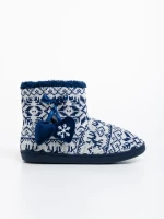 Дамски чехли тъмно сини от текстилен материал Corliss