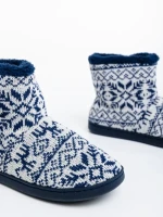 Дамски чехли тъмно сини от текстилен материал Corliss