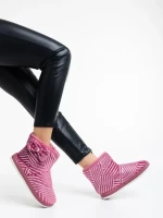 Дамски чехли розови от текстилен материал Shanika