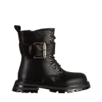 Детски боти черни  със сребристо  от еко кожа  Verdia