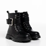 Детски боти черни  със сребристо  от еко кожа  Verdia