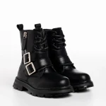 Детски боти черни  със сребристо  от еко кожа  Venecia