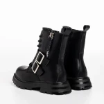 Детски боти черни  със сребристо  от еко кожа  Venecia