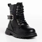 Детски боти черни  със сребристо  от еко кожа  Suprina