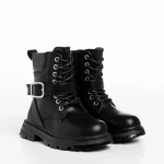 Детски боти черни  със сребристо  от еко кожа  Suprina