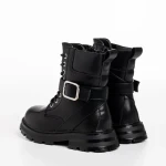 Детски боти черни  със сребристо  от еко кожа  Suprina