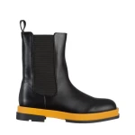 Дамски чизми  черни  със жълто от еко кожа  Verma