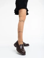 Дамски мокасини кафяви от еко кожа Dorrin