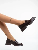 Дамски мокасини кафяви от еко кожа Dorrin