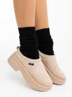 Дамски чехли светло бежови от текстилен материал Zafira