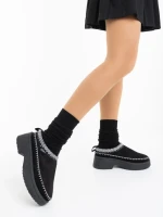 Дамски чехли черни от текстилен материал Zafira