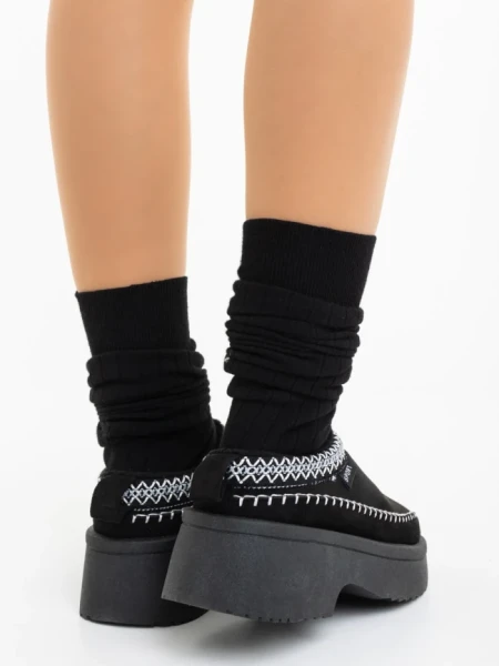 Дамски чехли черни от текстилен материал Zafira