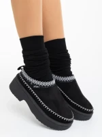 Дамски чехли черни от текстилен материал Zafira