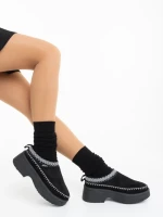 Дамски чехли черни от текстилен материал Zafira