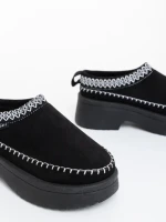 Дамски чехли черни от текстилен материал Zafira