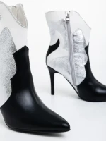 Дамски боти черни със сребристо от еко кожа Kerenza