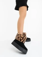 Дамскии чизми черни от текстилен материал Zalinda