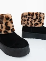 Дамскии чизми черни от текстилен материал Zalinda