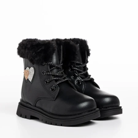 Детски чизми черни  от еко кожа  Sedona