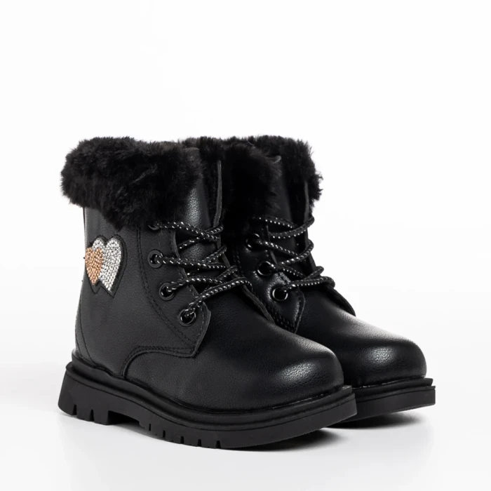 Детски чизми черни  от еко кожа  Sedona