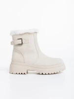 Дамски чизми бежови от текстилен материал Christena