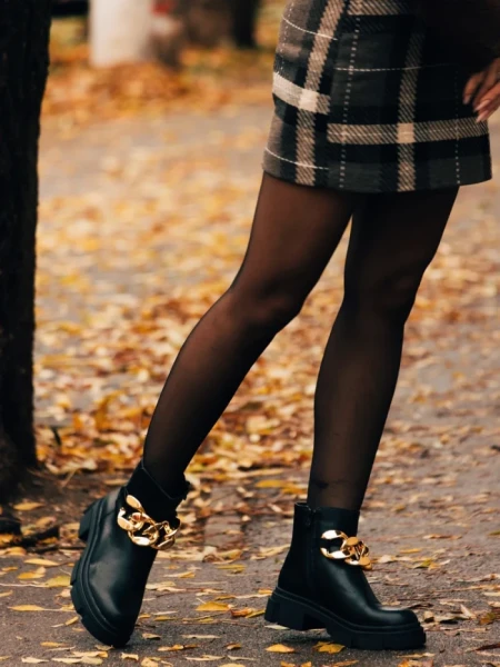 Дамски боти черни от екологична кожа Vigora