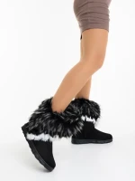 Дамски чизми черни от текстилен материал  Vestigia