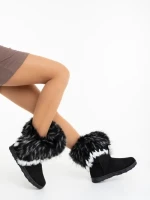 Дамски чизми черни от текстилен материал  Vestigia