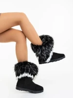 Дамски чизми черни от текстилен материал  Vestigia