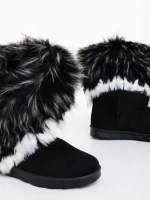 Дамски чизми черни от текстилен материал  Vestigia