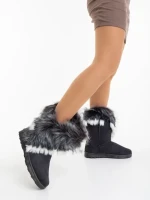 Дамски чизми сиви от текстилен материал  Vestigia