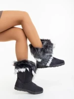 Дамски чизми сиви от текстилен материал  Vestigia